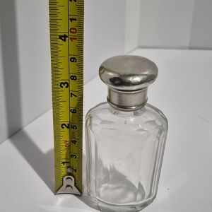 Antique Crystal And STerling 925 Silver Perfume Bottle Hallmarked